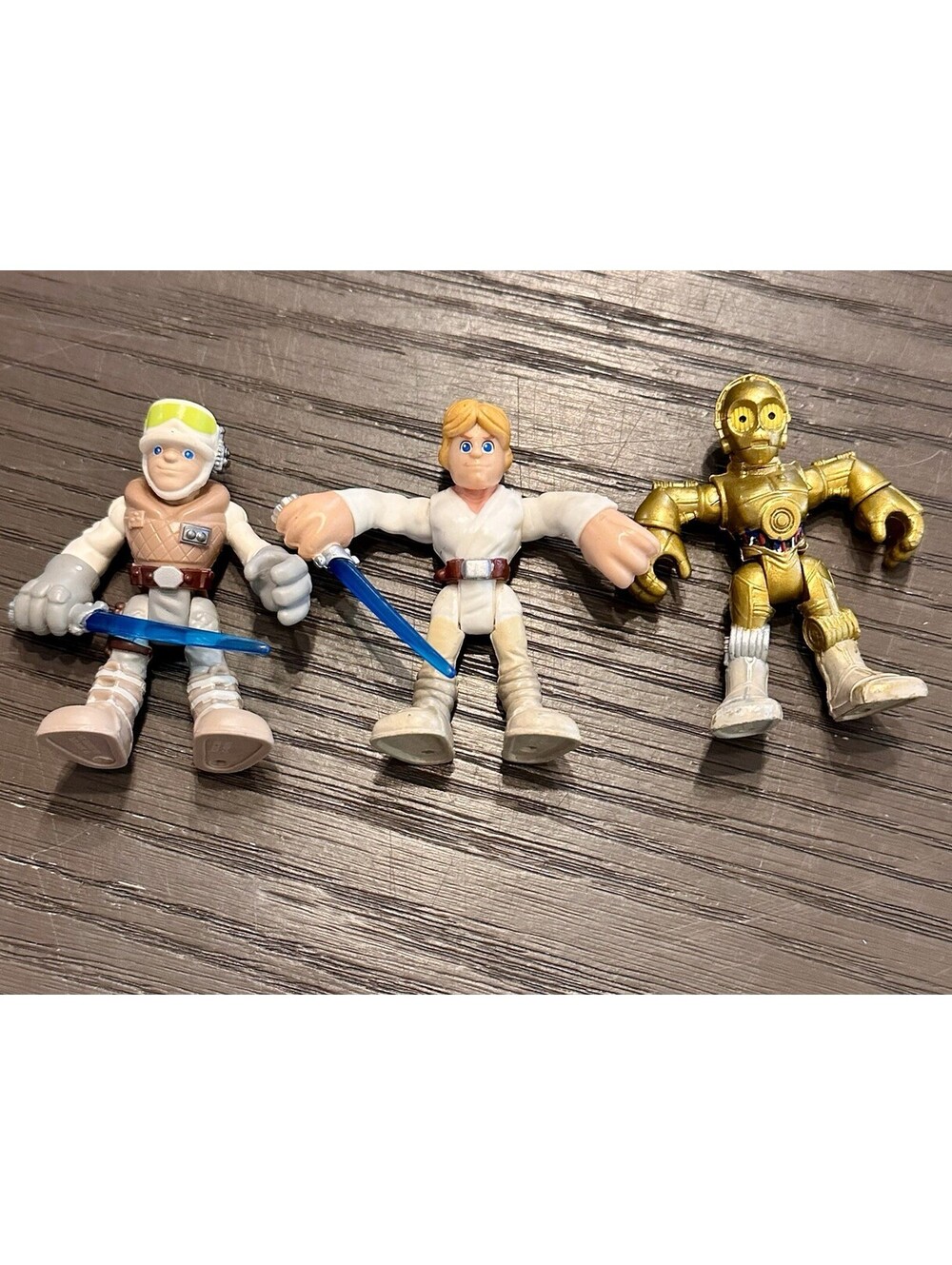 Star Wars Galactic Heroes Luke Skywalker C-3PO Hoth Luke Action Figure Lot Hasbr